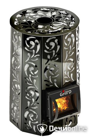 Дровяная печь-каменка GrillD Violet short Жадеит 80 в Ставрополе