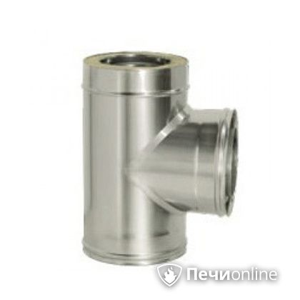 Дымоход Дымок Тройник 90° с изоляцией 0,8 мм. ТRFR90  120/200 в Ставрополе
