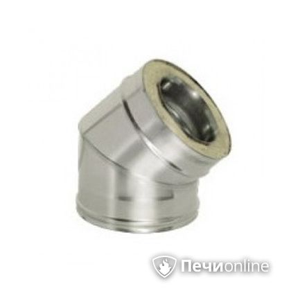 Дымоход Дымок Колено 45° с изоляцией 0.5 мм. OТFR45 150/230 в Ставрополе