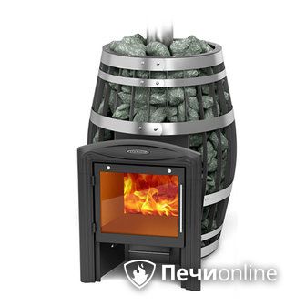 Дровяная банная печь TMF Саяны XXL 2015 Carbon Витра с закрытой каменкой и теплообменником в Ставрополе