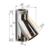 Дымоход Феррум Тройник утепленный нержавеющий 0.5/зеркальный 135гр. d-115/200 по воде